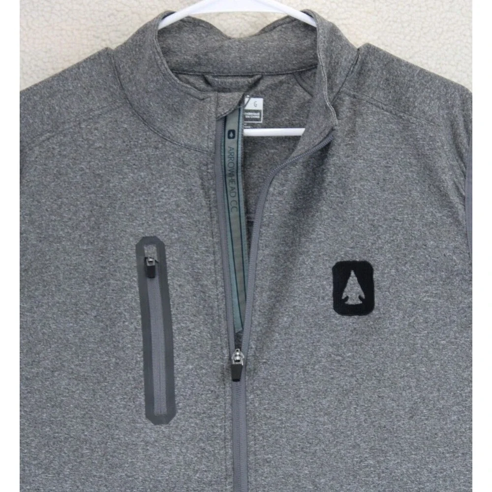 LEVELWEAR Men's Heather Gray Full Zip Vest Performance Logo Size L‎